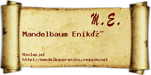 Mandelbaum Enikő névjegykártya