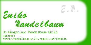 eniko mandelbaum business card